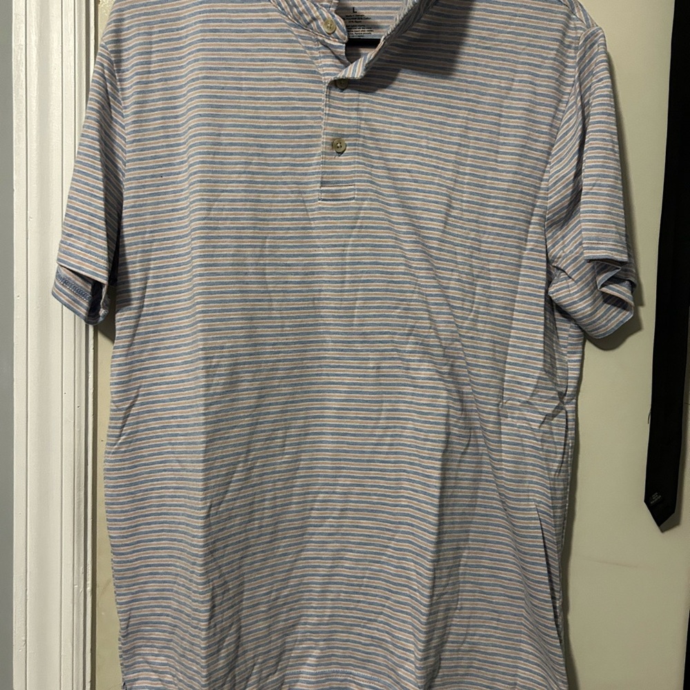 Sonoma Blue and White Striped Polo Shirt